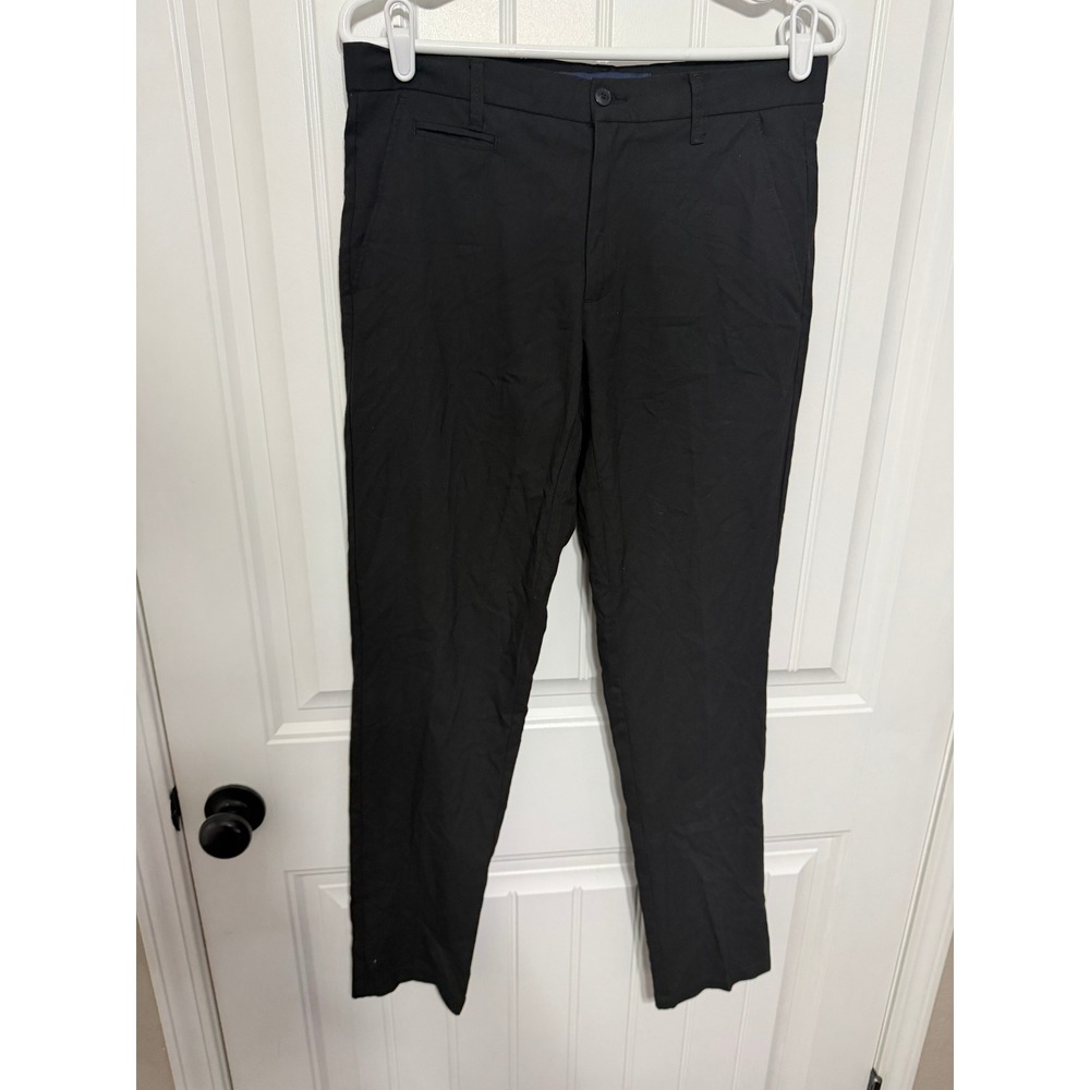 Zara Man Chinos Mens 30 Basic Slim Fit Flat Front Black EUC